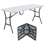 5-Foot Gray Folding Table Rental