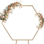 Wedding Arch Backdrop Stand, Hexagonal Metal Frame for Ceremony, Anniversary, Party, Photo, Booth, Decoration
