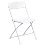 white plastic folding chairs rental