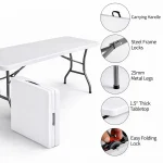 6 Foot White Folding Table Rental