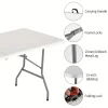 Folding Table 6 Foot Rectangle Fold-in-Half Table, Indoor/Outdoor Essential, White, 70.9" x 29.1"