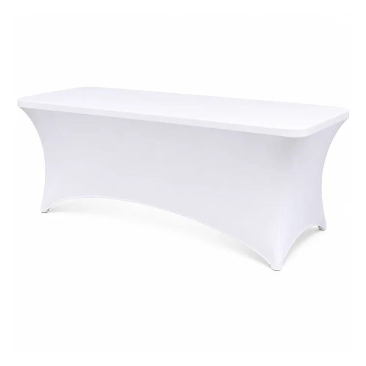White spandex table cover for 6FT folding table rental