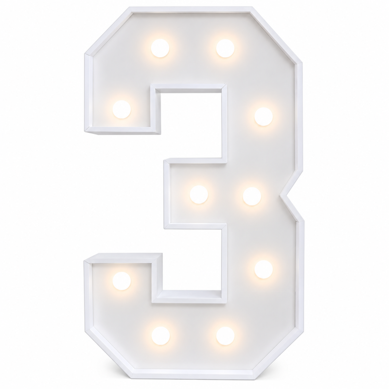 4FT light up marquee number 3 rental for birthday parties